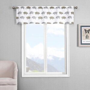Two (2) Farmhouse Pig Print Window Valance 55"X16" Boho Kitchen Curtains New